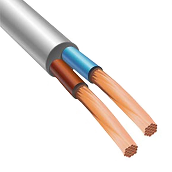 Провод соединительный Электрокабель НН ПВС 2х4 гибкий белый ГОСТ 7399 (некондиция/грязная изоляция)