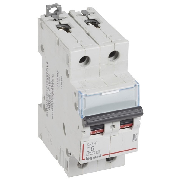 Автоматический выключатель Legrand DX3-E C6 2П 6000/6kA (автомат электрический)