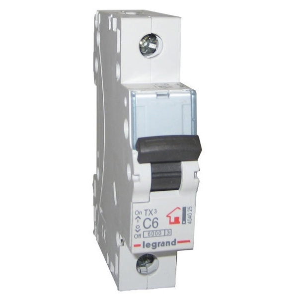 Автоматический выключатель Legrand TX3 C6A 1П 6kA (автомат электрический)