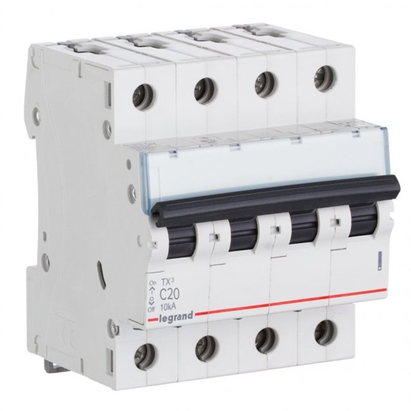 Автоматический выключатель Legrand TX3 C20A 4П 6kA (автомат электрический)
