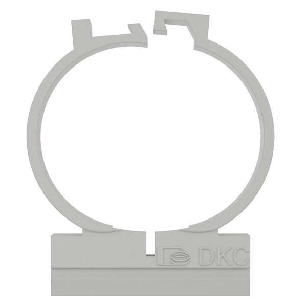 Держатель-крепеж DKC для труб и гофры двухкомпонентный 25 мм серый