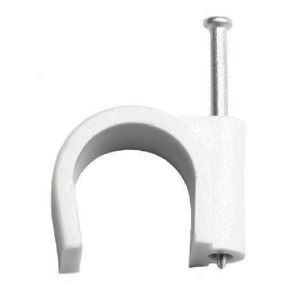 Скоба пластиковая DKC с гвоздем d3-4 мм