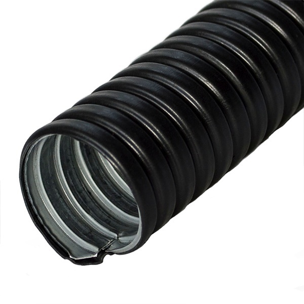 Металлорукав Промрукав РЗ-ЦП-НГ-12 12 мм в ПВХ изоляции черный [бухта 100м]