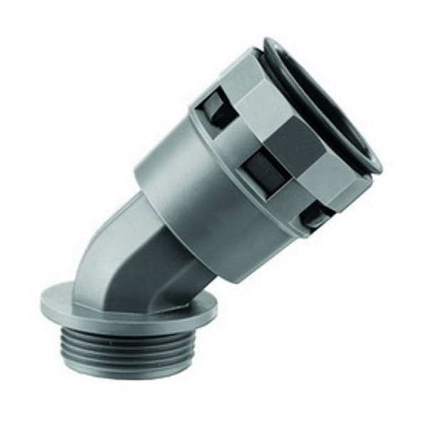 Муфта DKC 45 градусов труба-коробка DN48 мм M50х1,5 полиамид чёрная