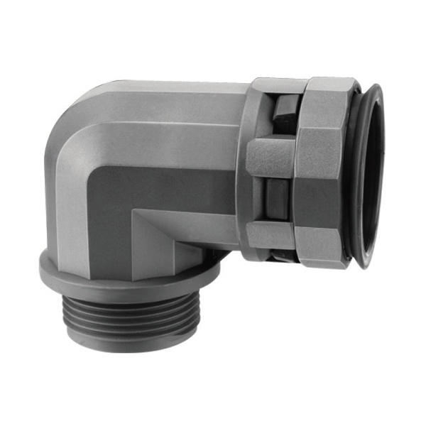 Муфта DKC 90 градусов труба-коробка DN12 мм M20х1,5 полиамид чёрная