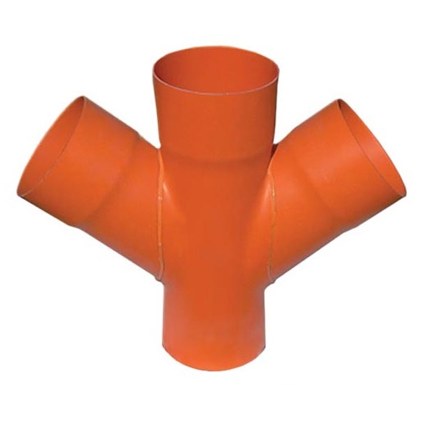 Соединение DKC 45 градусов для четырех двустенных труб 140 мм полипропилен