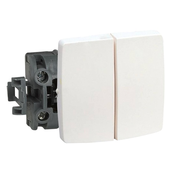 Механизм для накладного переключателя двухклавишного Legrand Oteo белый