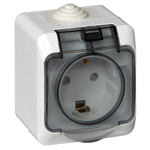 Розетка с/з SE Этюд IP44 белая