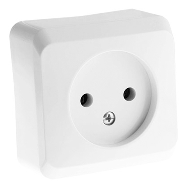 Накладная розетка без заземления SE Этюд белая