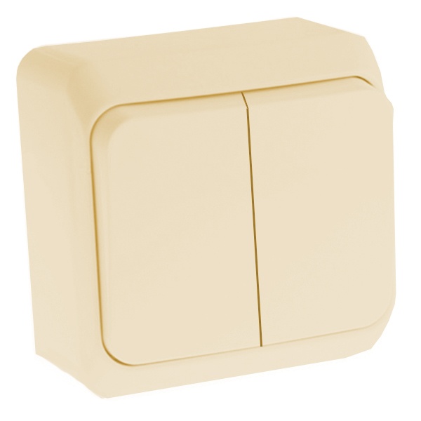 Накладной выключатель двухклавишный с подсветкой SE Этюд кремовый