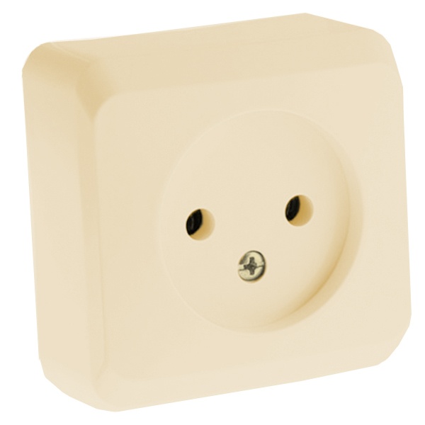 Накладная розетка без заземления SE Этюд кремовая