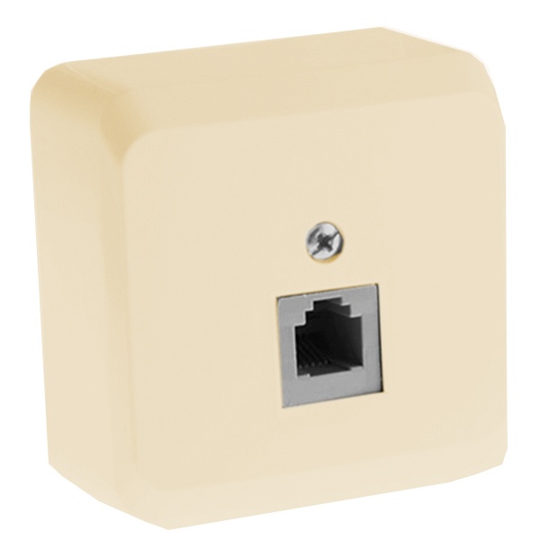 Накладная розетка телефонная RJ-11 SE Этюд кремовая