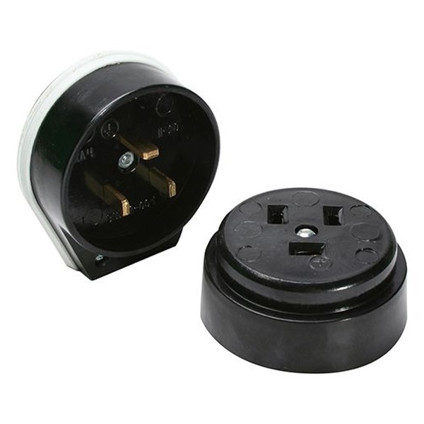 Розетка с вилкой для электроплиты РШ/ВШ-32 32А 220В накладная карболитовая