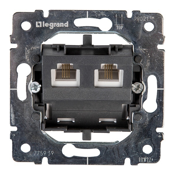 Розетка телефонная Legrand Galea Life 2хRJ11 двойная