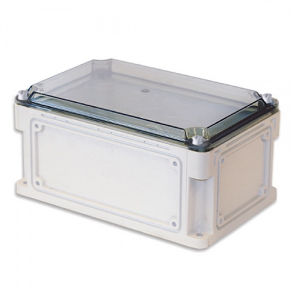 Корпус пластиковый DKC с прозрачной крышкой 300x150x146 (высота крышки 21) с фланцами IP67