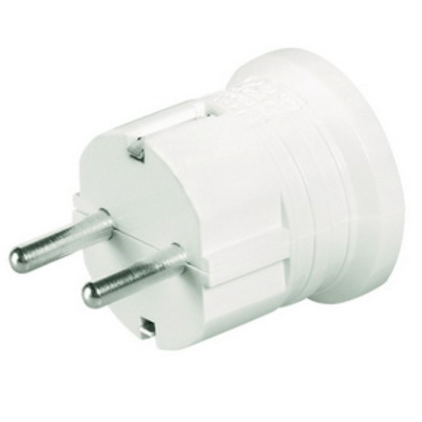 Вилка с заземлением DKC 2P+E 16А с центральным вводом кабеля белая