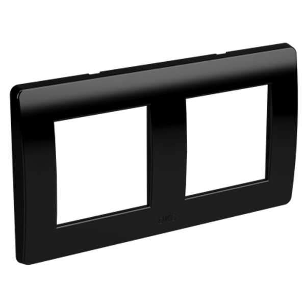 Рамка DKC Brava на 2+2 модуля (двухместная) черная