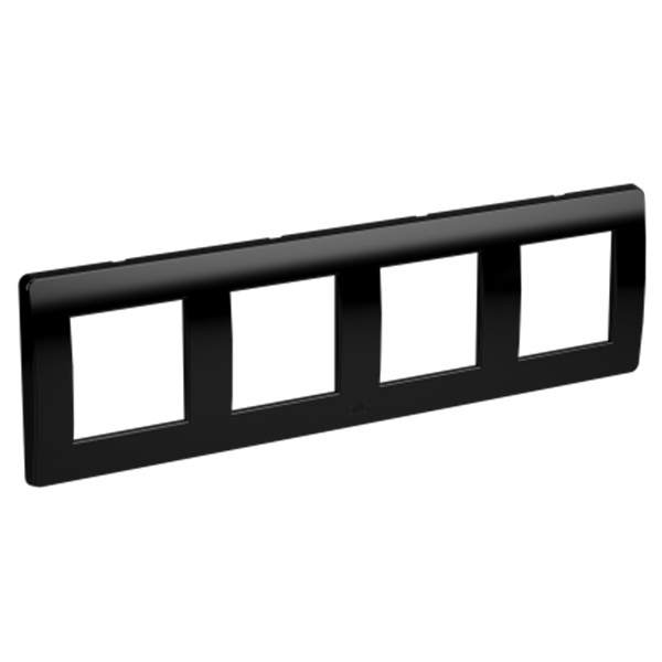 Рамка DKC Brava на 2+2+2+2 модуля (четырехместная) черная
