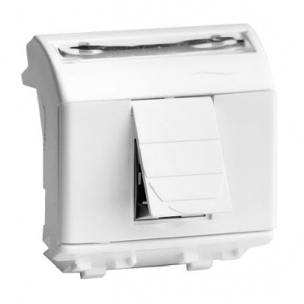 Розетка компьютерная RJ-45 кат.5Е (разъем АМР) DKC Brava 2 модуля белая