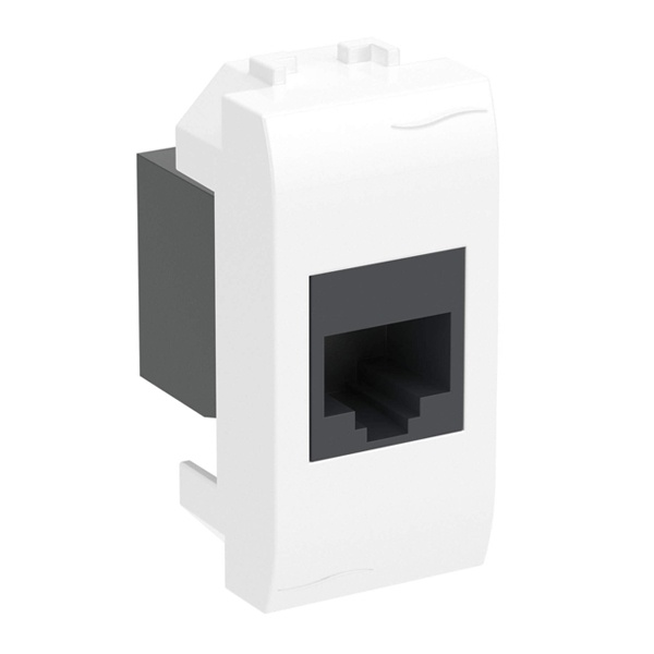 Розетка компьютерная RJ-45 кат.5E (разъем AMP) DKC Brava 1 модуль белая