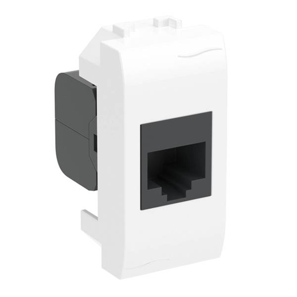 Розетка компьютерная RJ-45 кат.5Е (разъем PcNet) DKC Brava 1 модуль белая