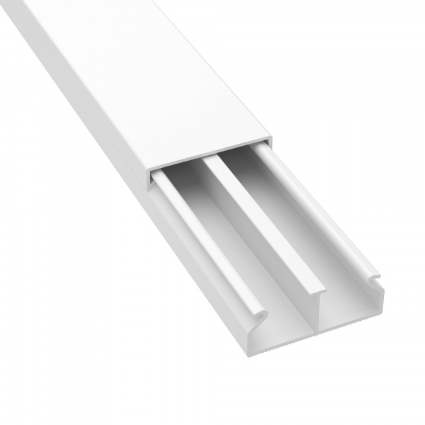 Кабель-канал DKC мини TMC 40/2х17 с перегородкой белый (кабельный короб)