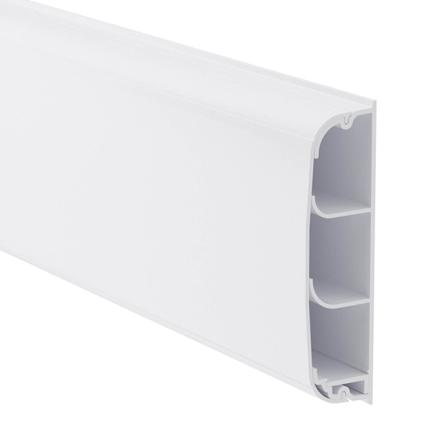 Кабель-канал DKC In-liner Front с крышкой 90х25 пластиковый трехсекционный плинтус (кабельный короб)