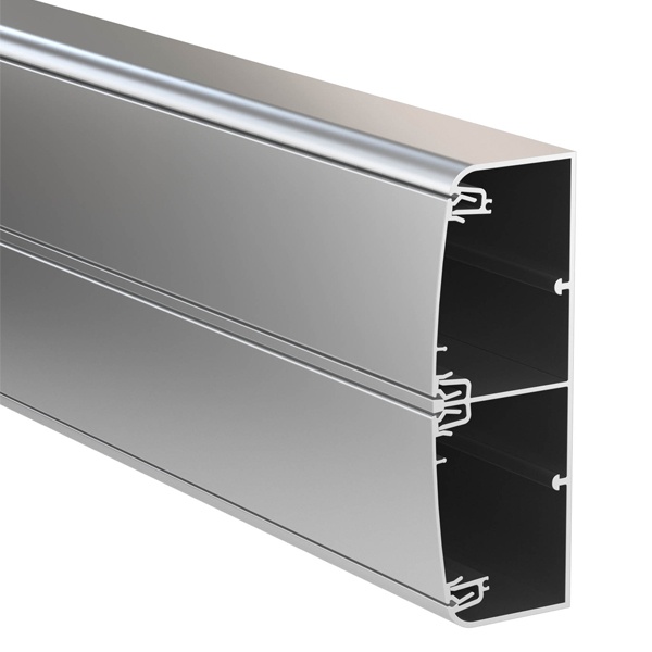 Кабель-канал DKC In-liner Aero с 2 крышками 140х50 алюминиевый серебристый металлик (кабельный короб)