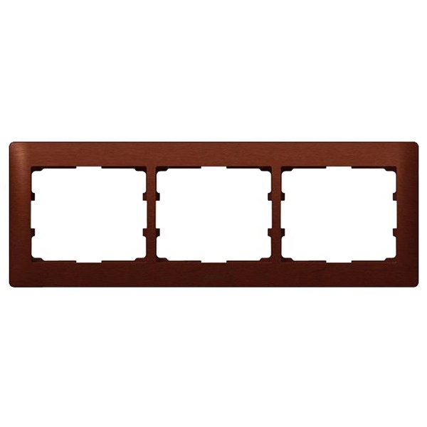 Рамка Legrand Galea Life 3 поста горизонтальная Mahogany