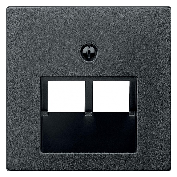 Накладка комп/тел розетки 2-местная наклонная System M Merten антрацит