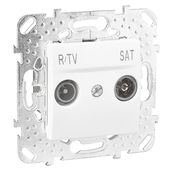 Розетка телевизионная TV-FM-SAT оконечная SE Unica, белый