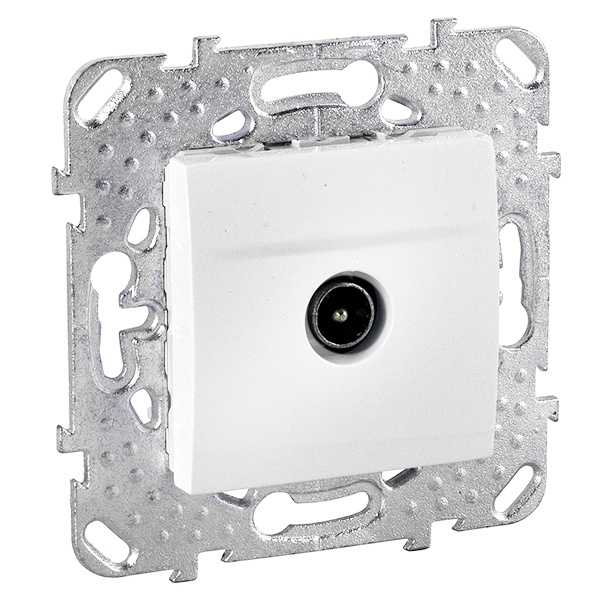 Розетка телевизионная TV простая SE Unica, белый