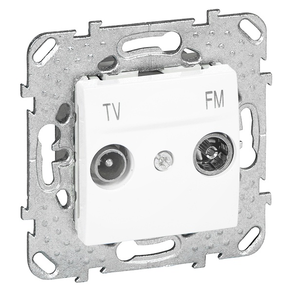 Розетка телевизионная TV-FM оконечная SE Unica, белый