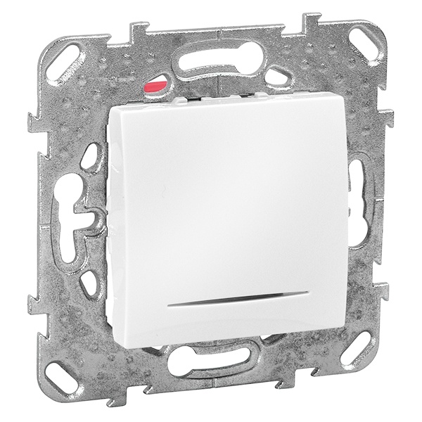 Переключатель промежуточный с подсветкой SE Unica, белый