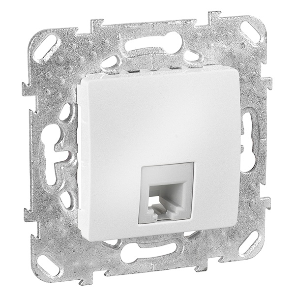 Розетка телефонная 1хRJ11 (4 контакта) SE Unica, белый