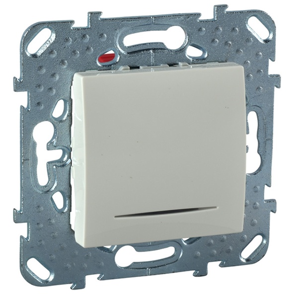 Кнопочный выключатель с подсветкой SE Unica, бежевый