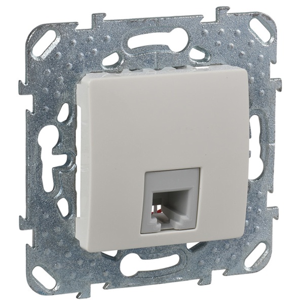 Розетка телефонная 1хRJ11 (4 контакта) SE Unica, бежевый