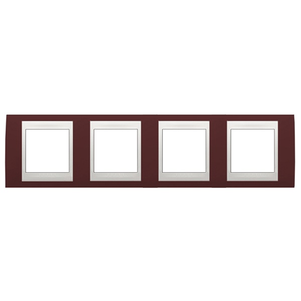 Рамка Unica хамелеон 4 поста горизонтальная терракотовый/белая