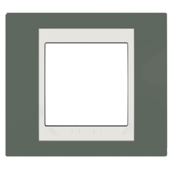 Рамка Unica хамелеон 1 пост серо-зеленый/белая