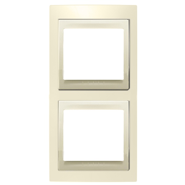 Рамка Unica хамелеон 2 поста вертикальная бежевая