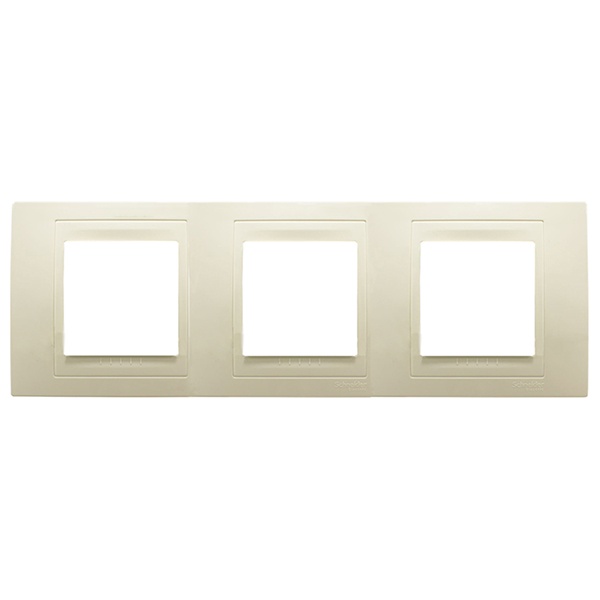 Рамка Unica хамелеон 3 поста горизонтальная бежевая