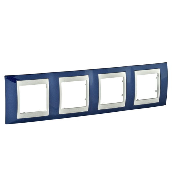 Рамка Unica хамелеон 4 поста горизонтальная индиго/бежевая