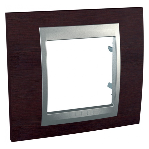 Рамка Unica Top 1 пост Венге-Алюминий