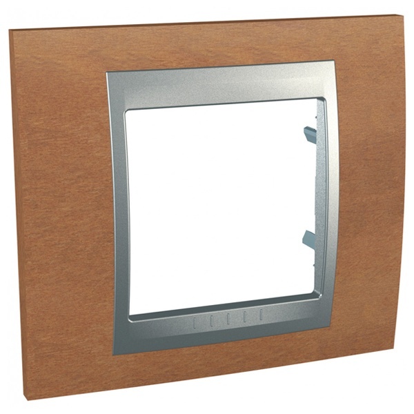 Рамка Unica Top 1 пост Вишня-Алюминий