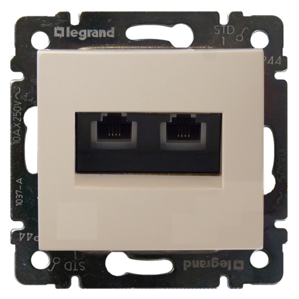 Розетка телефонная двойная Legrand Valena 2хRJ11 слоновая кость (бежевый)