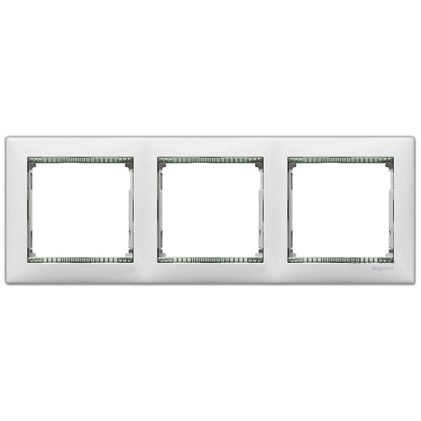 Рамка Legrand Valena 3 поста белый/кристалл