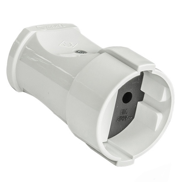 Розетка переносная без заземления Makel 2P 10А прямая белая