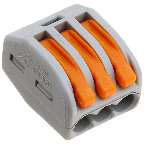 Клеммник WAGO 3 (одножильных или многожильных) х 0,08-4 мм 32A Cu [уп. 50шт]