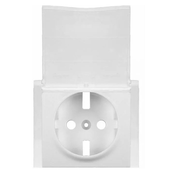 Накладка розетки с заземлением с крышкой Legrand Galea Life White