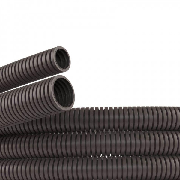 Труба гофрированная DKC ПА 6 DN23 ПВ-0 Dвн 22,6 мм Dнар 28,5 мм без протяжки темно-серая [бухта 50м] (гофра для кабеля)